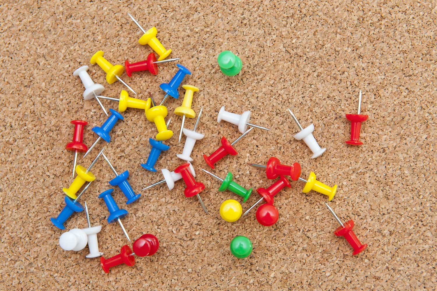 pins on cork board