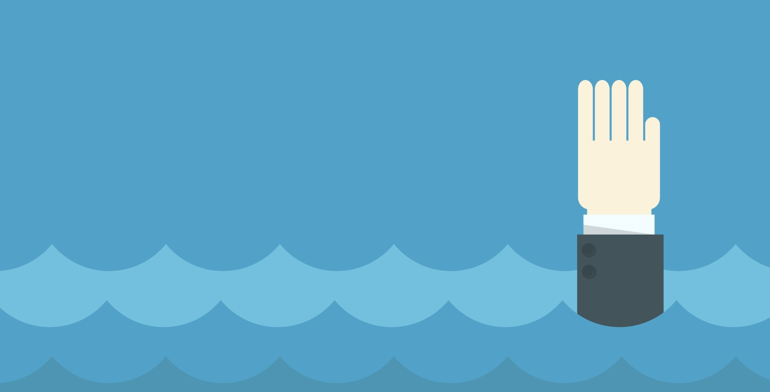 hand sticking out of water