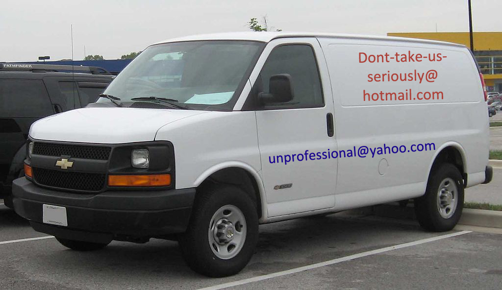 white van with email adresses