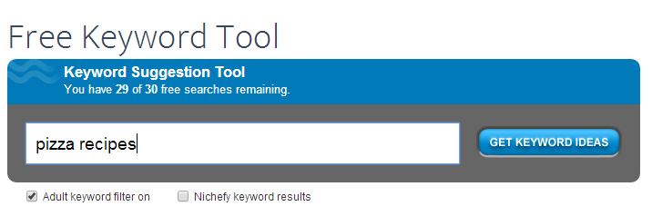 WordStream keyword tool