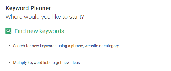 keyword planner