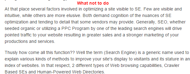 how not to do seo blogging