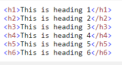 h1 to h6 heading tags