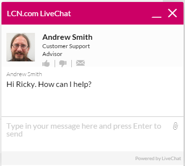 lcn live chat