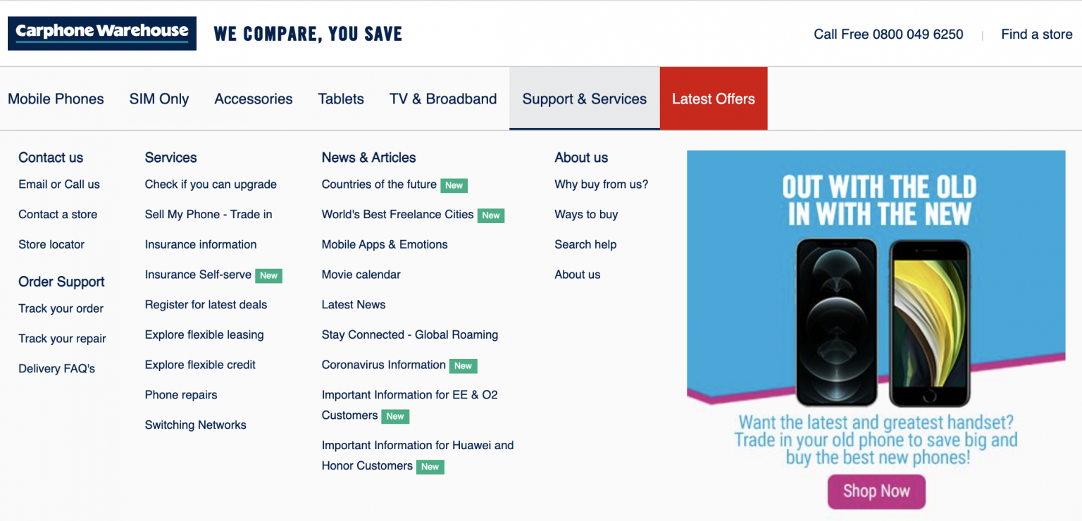 carphone warehouse website