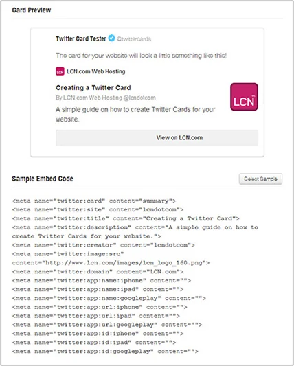 Twitter Card preview screenshot