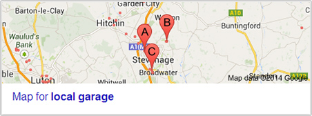 Google local search map