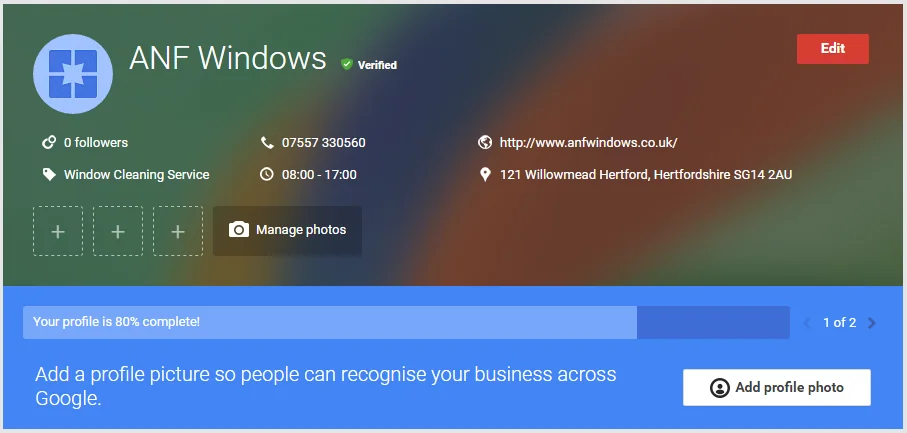 Google My Business profile