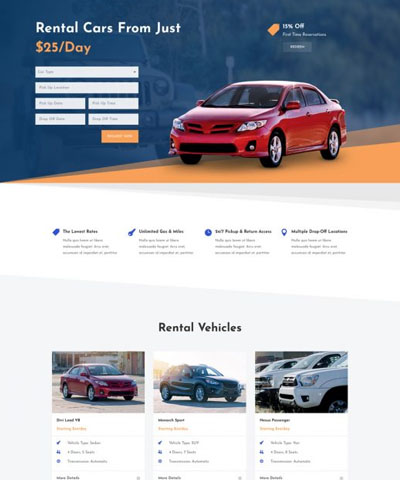 Car Rental WordPress Hosting Theme