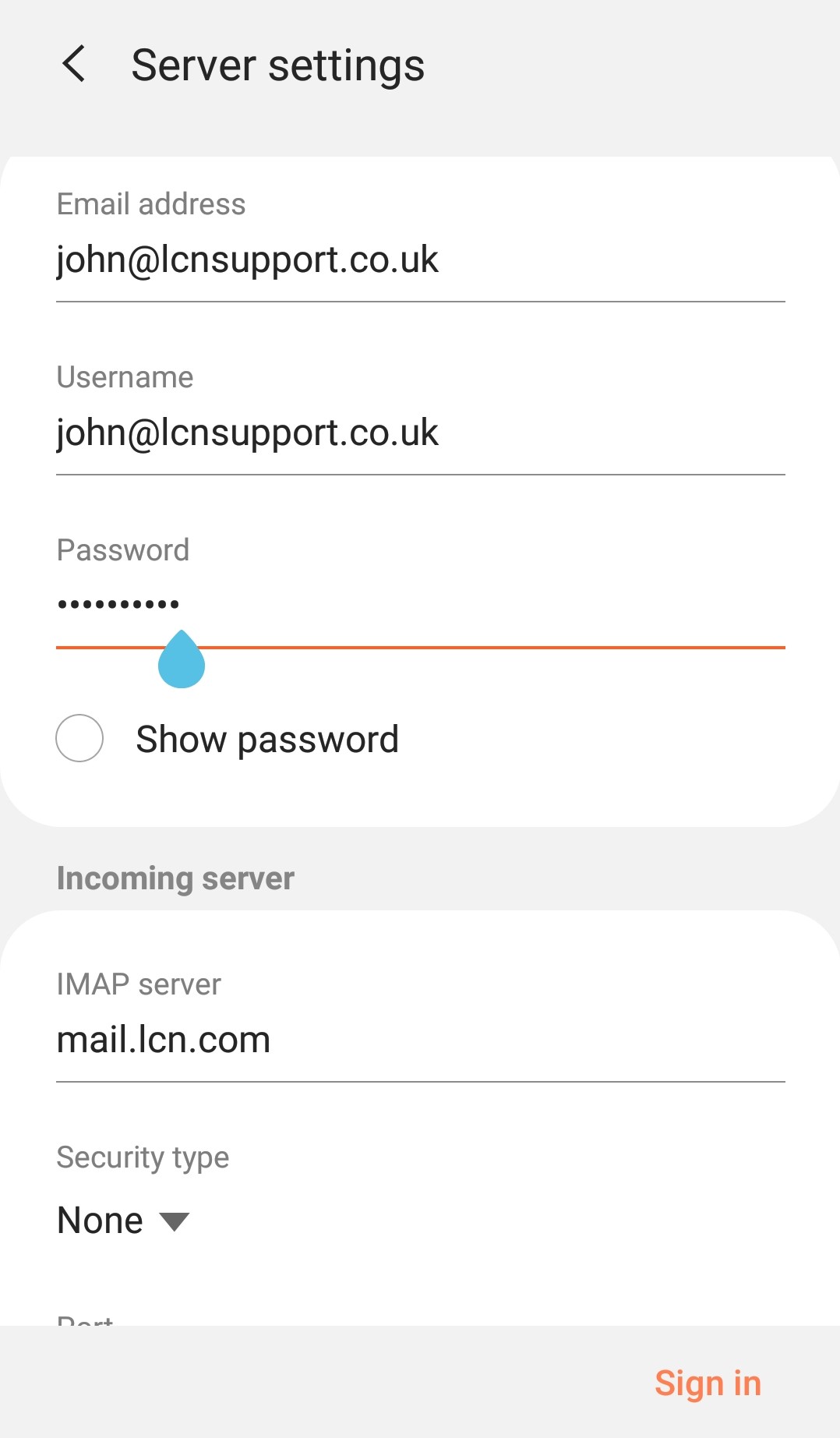 how to set up imap email on android